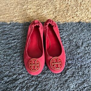 Tory Burch Red Ballet Flats